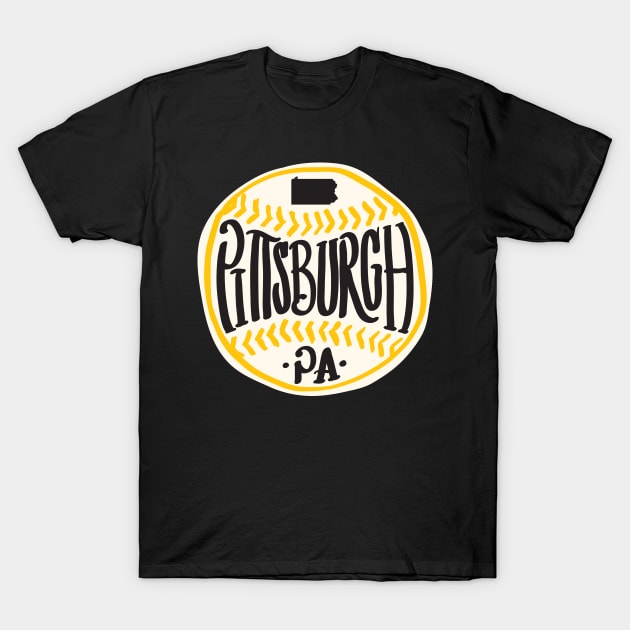 Pittsburgh Pennsylvania Hand Drawn Script Design T-Shirt by goodwordsco